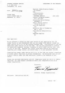 Official 501C3 IRS letter